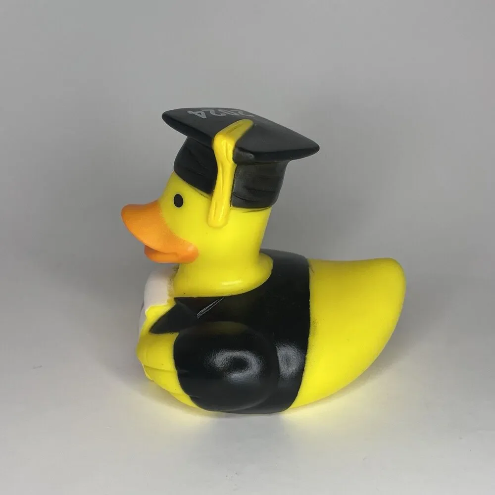 Graduation Rubber Duck 2024 Yellow Black Decorative Party Favor (Age 5-12)